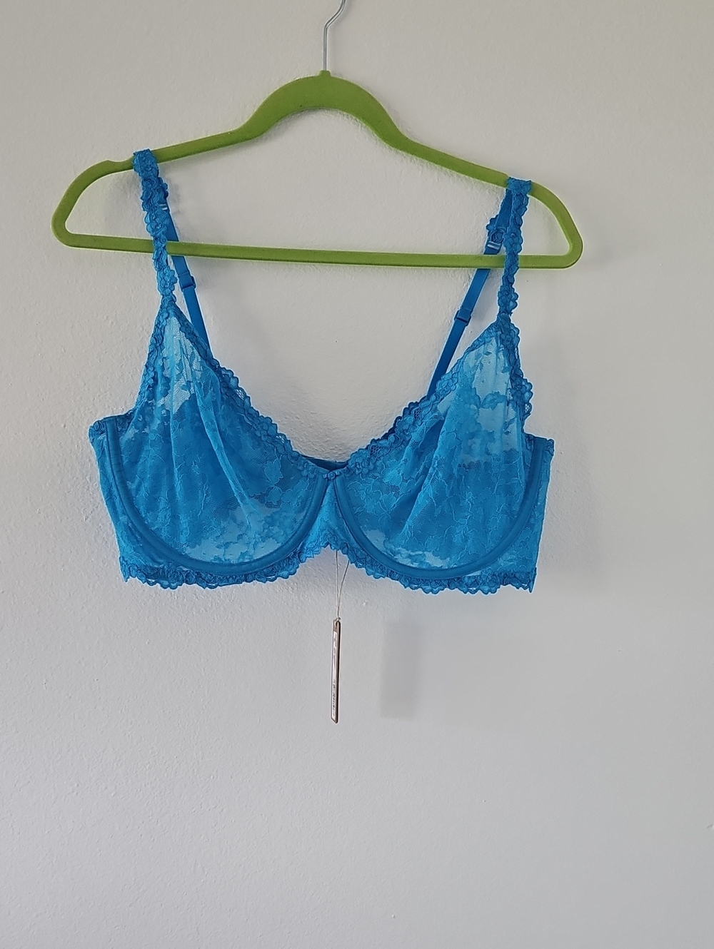 ●●SKIMS BRIGHT BLUE LACE UNDERWORE BRA NWT S.40DD●●